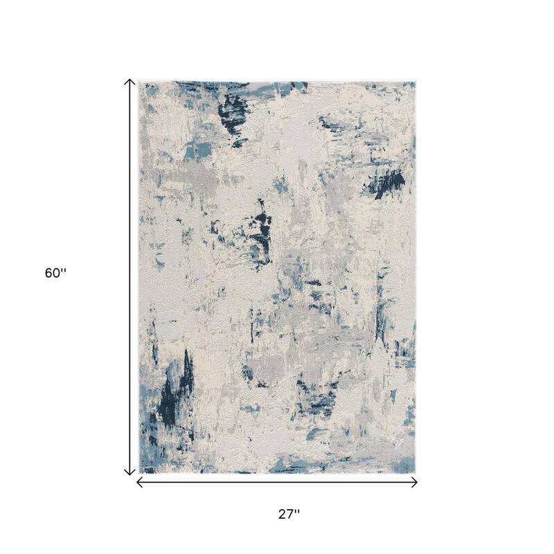 HomeRoots Abstract Modern Runner Area Rug