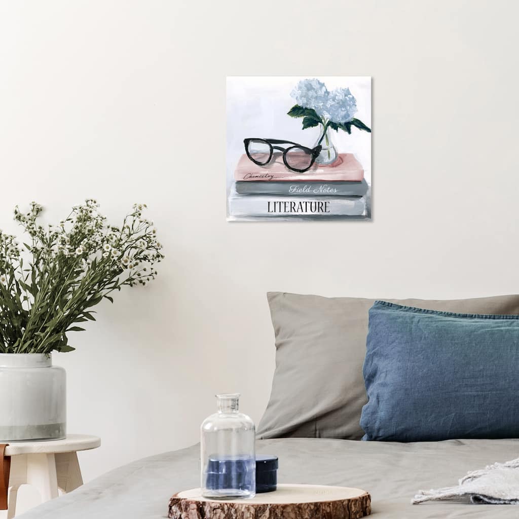 Wynwood Studio Fashion and Glam Literature Blue and Glam Wall Art Canvas Print