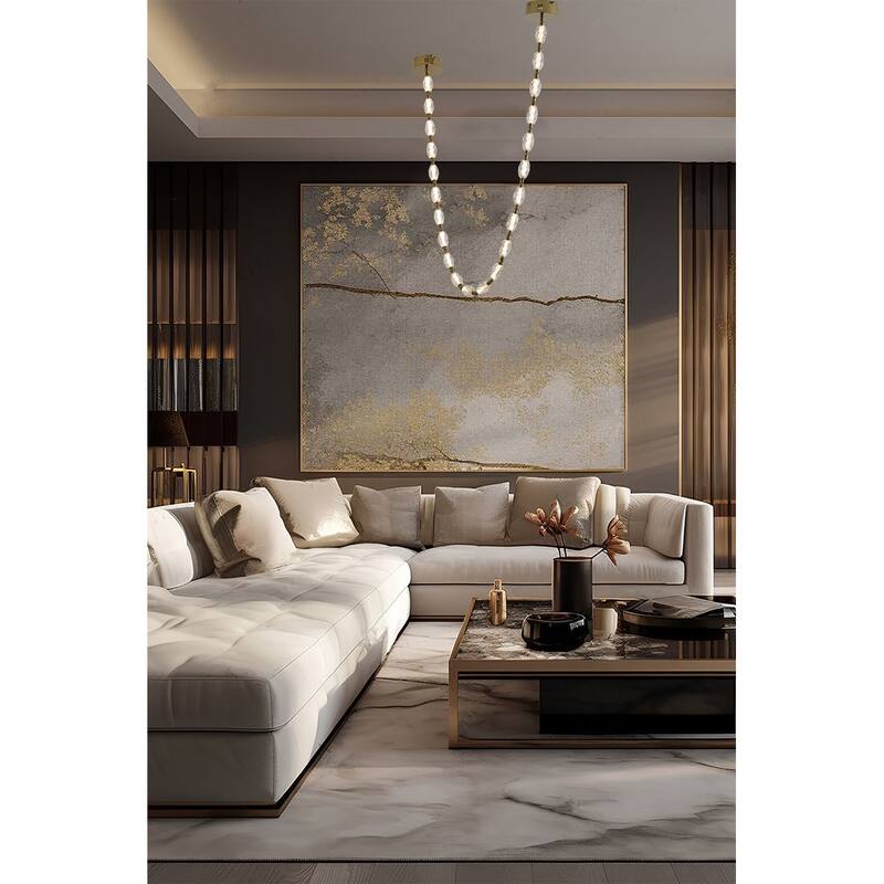 22-Light Brass LED Chandelier With Clear Crystal Shades