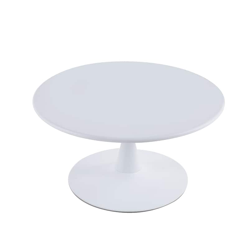 Modern 31.5'' Diameter Solid Metal Base Black Round Coffee Table，High ...