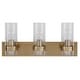 preview thumbnail 9 of 7, Uttermost Cardiff Antique Brass 3 Light Vanity - 10.13"H x 23"W x 5.75"D
