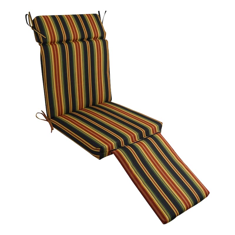 Blazing Needles All-Weather Indoor/Outdoor Steamer Deck Lounger Cushion - 72 x 20 - Lyndhurst Raven