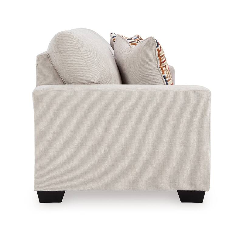 Avie Sofa, 2 Accent Pillows, 85 Inch, Soft White Ivory Polyester