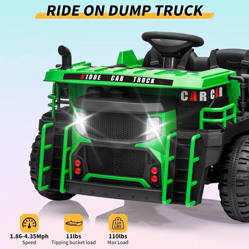 24v 2-Seater Kids Ride on Dump Truck Toy with Remote Control for Kids Best Gifts