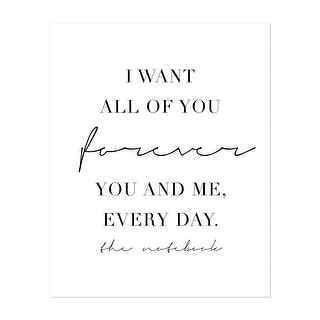 Typography Black White Quotes Sayings The Notebook Art Print/Poster ...