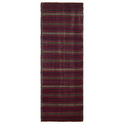 ECARPETGALLERY Flat-Weave Shirvan Red Wool Kilim - 4'8 x 14'5