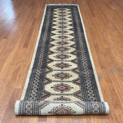 HERAT ORIENTAL Handmade One-of-a-Kind Bokhara Wool Runner - 2'8 x 13'2