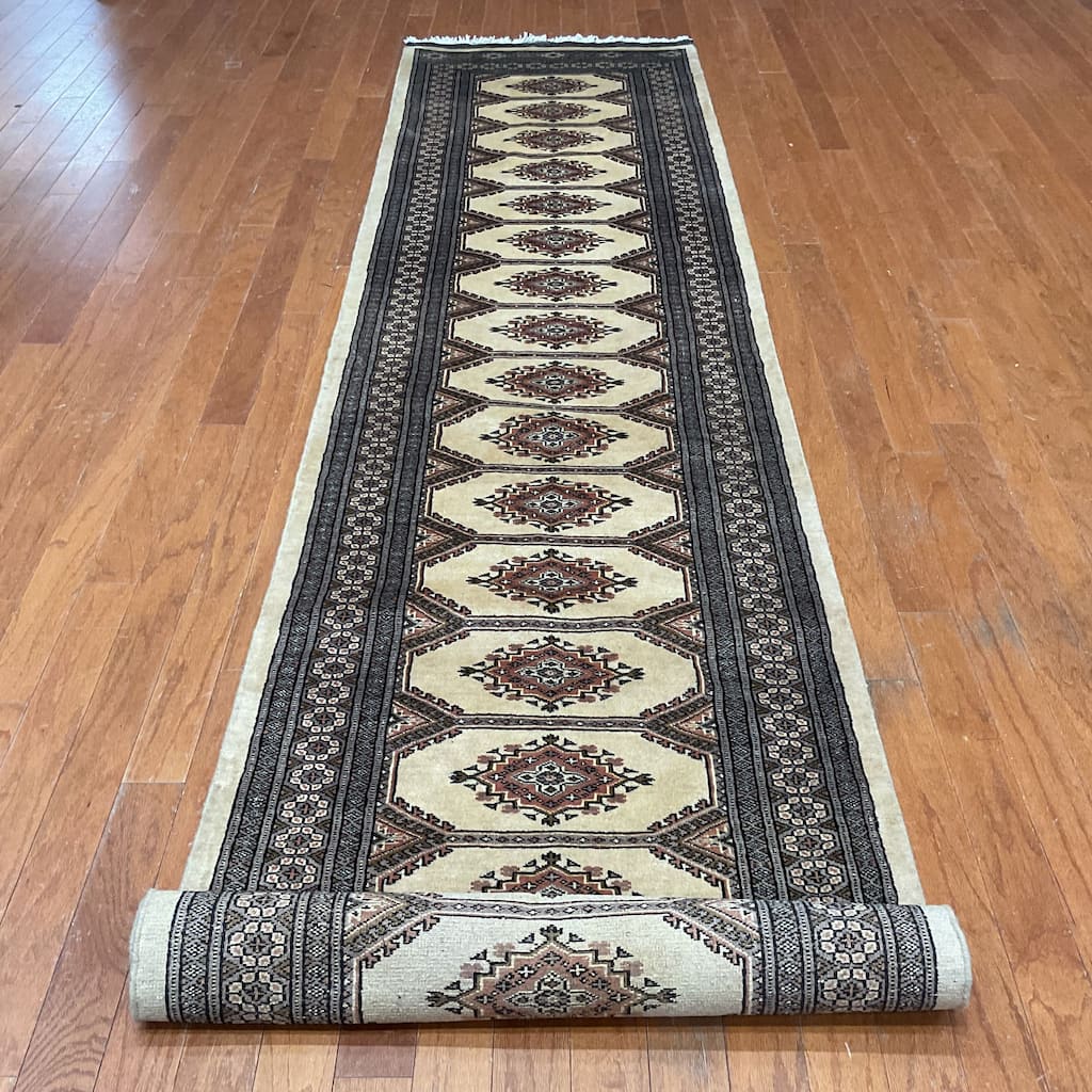 HERAT ORIENTAL Handmade One-of-a-Kind Bokhara Wool Runner - 2'8 x 13'2