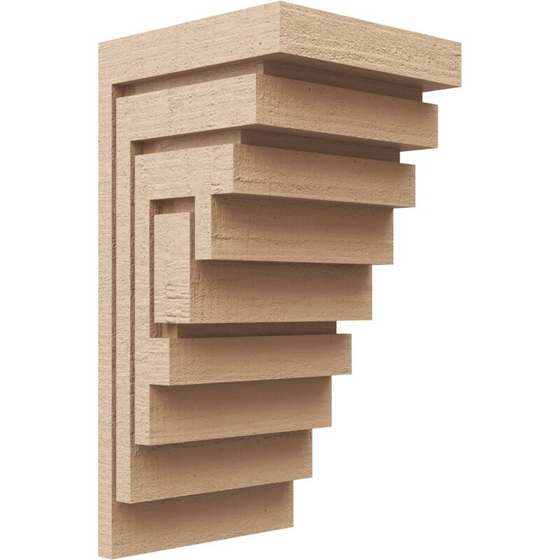 Series 2 Wide Landon Rough Cedar Woodgrain TimberThane Corbel, Primed Tan