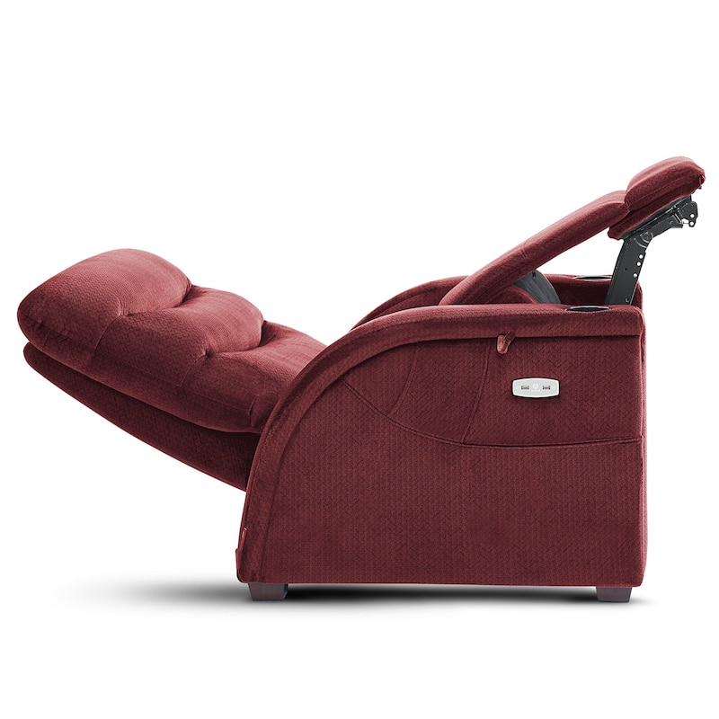 MCombo Power Zero Gravity Recliner Chair with Adjustable Headrest for Living Room, Fabric ZG334 - Burgundy