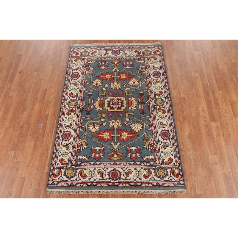 Oushak Oriental Foyer Rug Handmade Wool Carpet - 4'0"x 5'11"