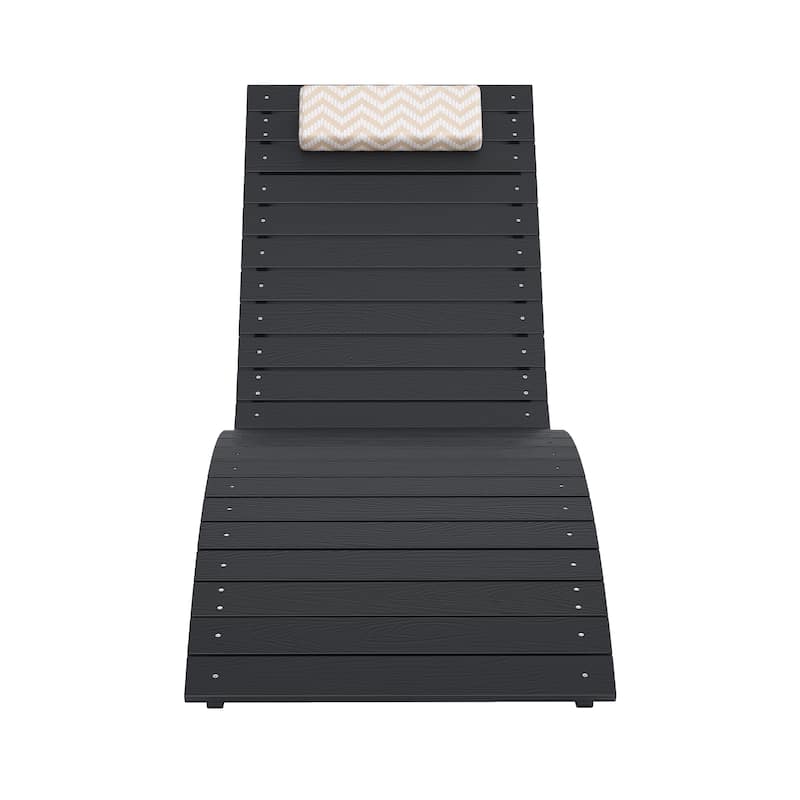 22"W HDPS Outdoor Lounger For Pool, Outdoor Backrest Lounge Chaise With Cushion, Single Pool Lounge Chairs For In Pool