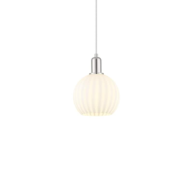 Innovations Lighting 716-1P-11-8 White Venetian Pendant White Venetian - Polished Nickel / White Venetian