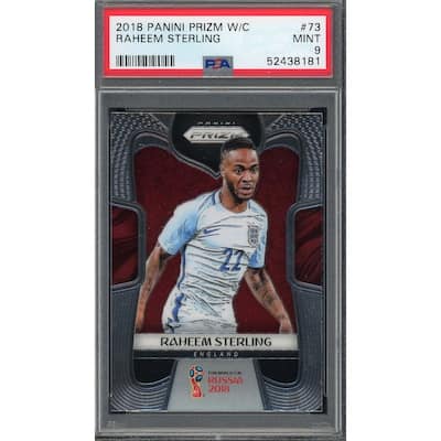 Raheem Sterling 2018 Panini Prizm World Cup Soccer Card #73 Graded PSA 9 - 8'6" x 11'6"