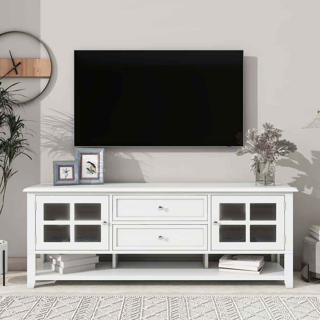 TV Stand for TVs up to 60", Entertainment Center with Multifunctional Storage Space