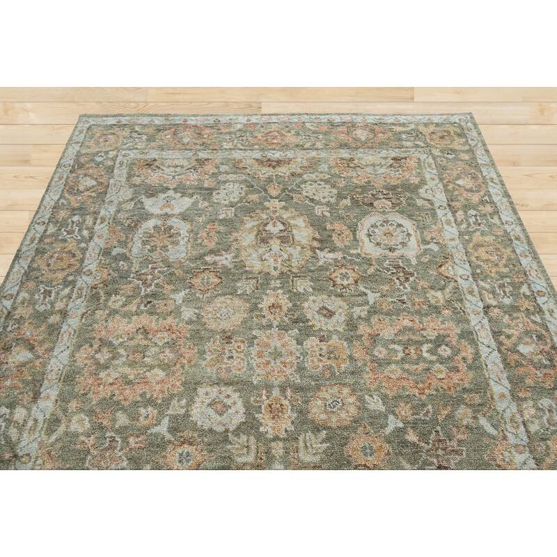 Moss Traditional Wool Oriental Rug Turkish Oushak Hand Knotted - 7' 10'' x 9' 10''