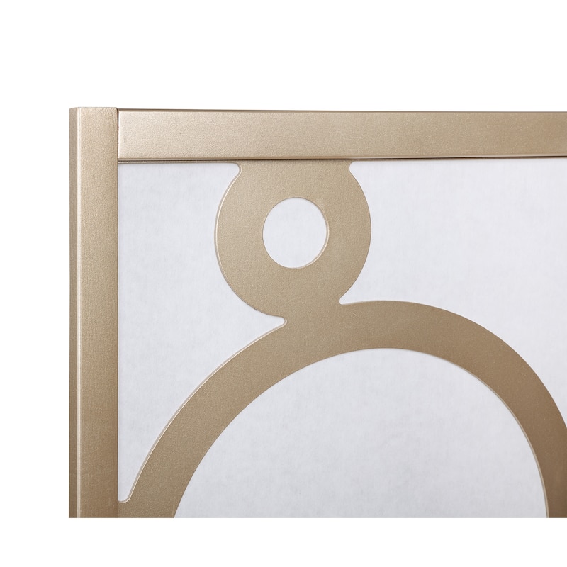 Arvada 4-Panel Wood Room Divider with Circle Pattern
