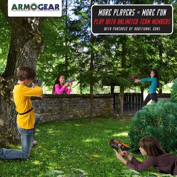 Shop Armogear Infrared Laser Tag Blasters And Vests Laser Battle Mega Pack Set Of 4 Infrared 0 9mw Blue Red Green Orange Overstock 31247778