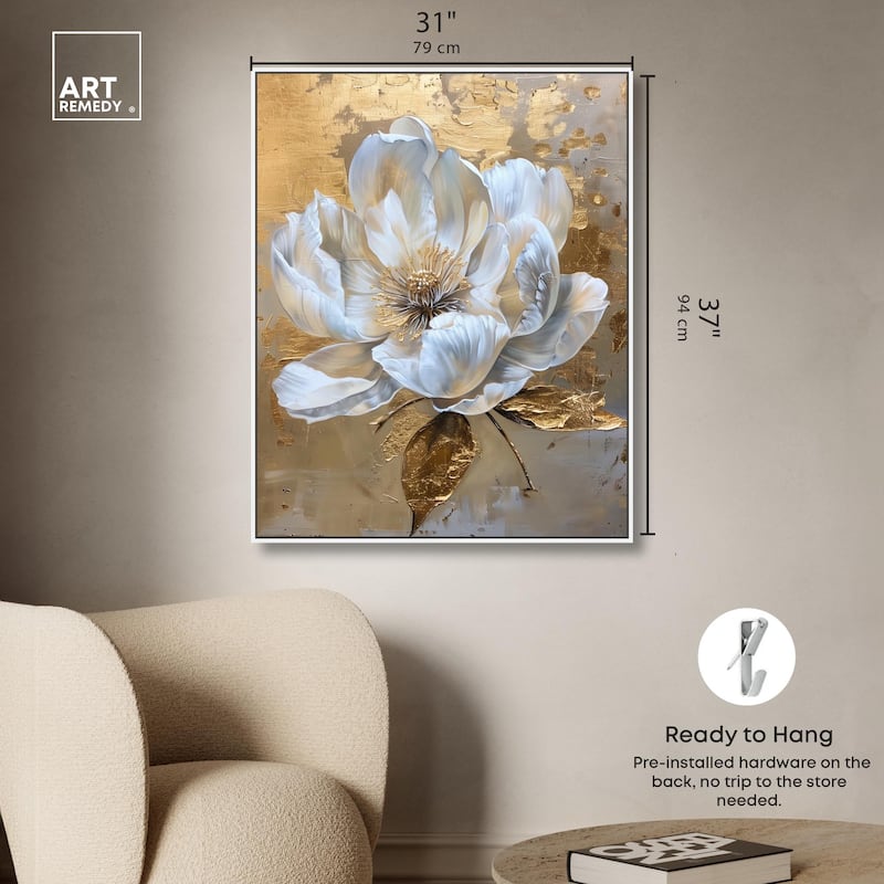 Athenas Flower Canvas Glamorous Feminine Wall Art by Art Remedy