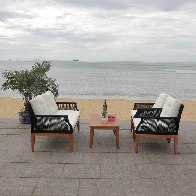 SAFAVIEH Outdoor Living Winslo 4-Piece Patio Set - 57"W x 30"D x 31"H