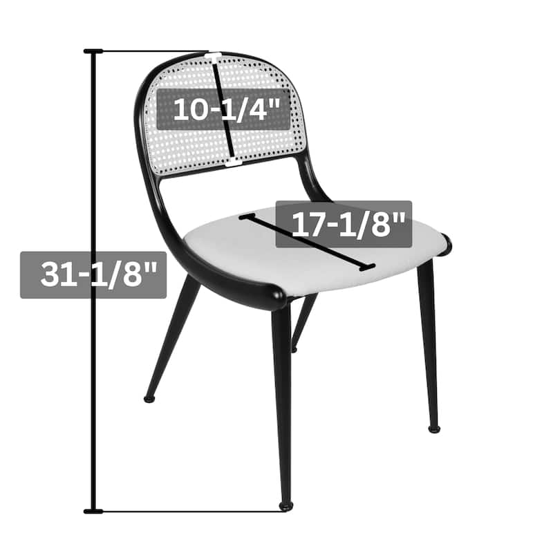 Breuer Chair Company Giola Dining Side Chair w/ Padded Seat Ash Wood Cane Back & Steel Legs (Variations; Made in Italy)