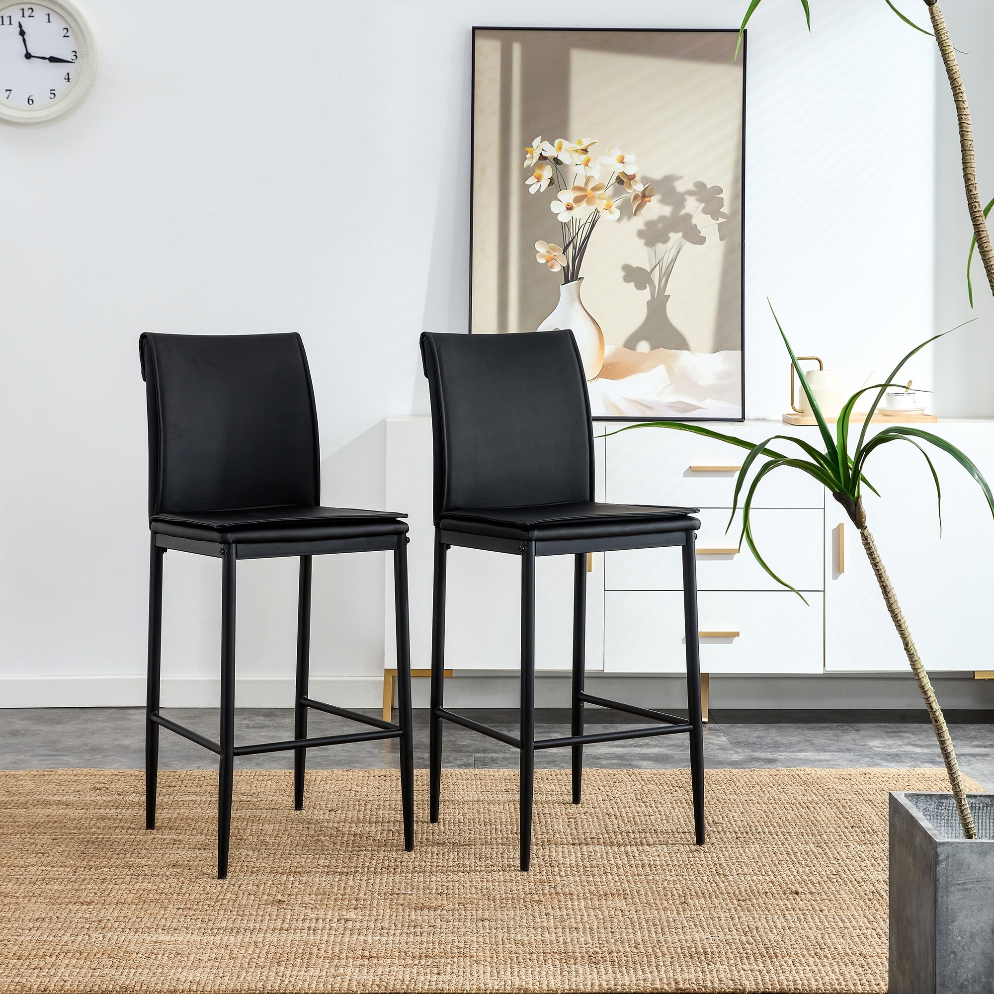 Leather bar stools with metal legs on sale