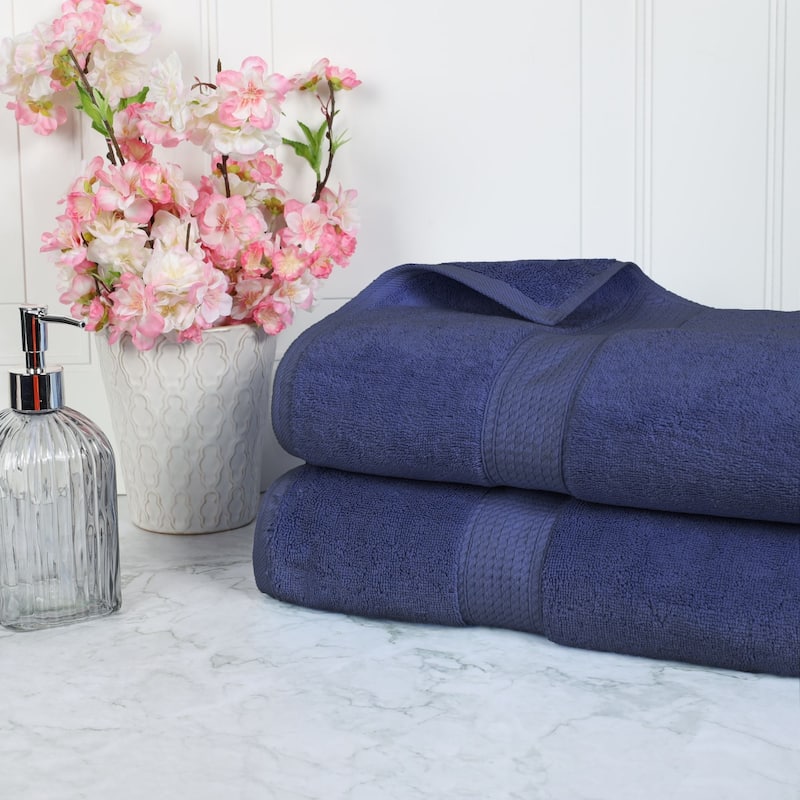 Blue Nile Mills Luxury 2-Piece Egyptian Cotton Bath Sheet Set, Thick Absorbent Oversized Bathroom Towels