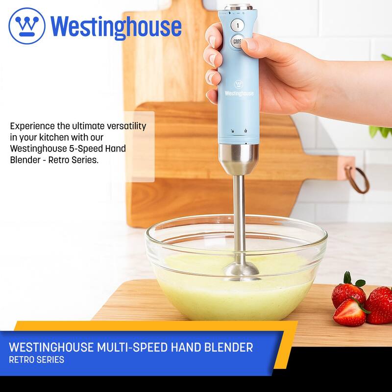 Westinghouse 5-Speed Immersion Hand Blender - Retro Series, 4 Colors