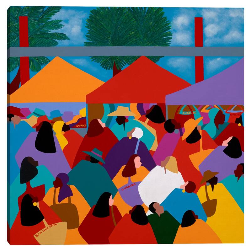 Curacao Market by Synthia SAINT JAMES Canvas Art Print