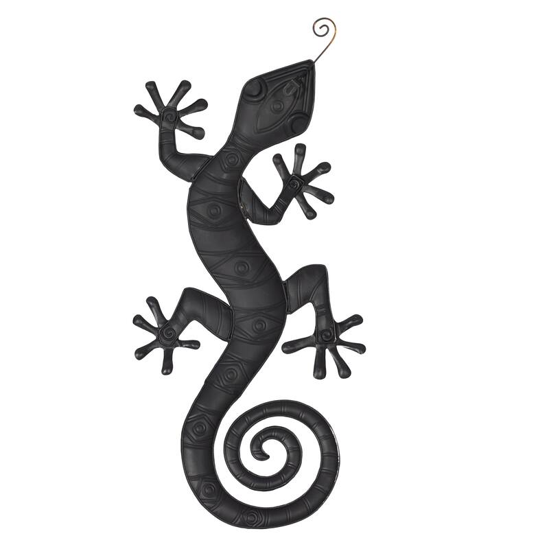 Multi Colored Metal Indoor Outdoor Lizard Home Wall Decor