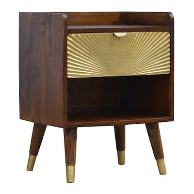 Artisan Furniture Solid Wood Manila Gold One Drawer Nightstand