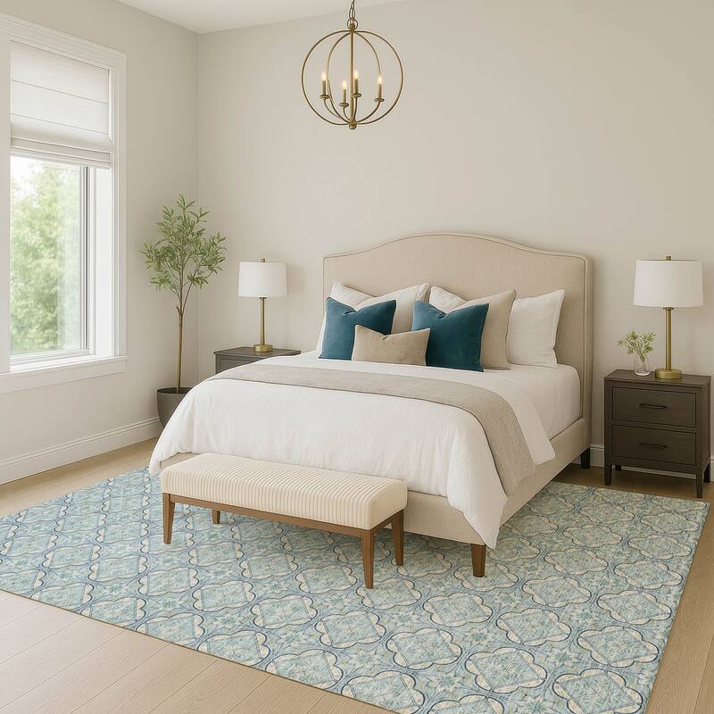 Machine Washable Indoor/ Outdoor Contemporary Granby Chantille Rug