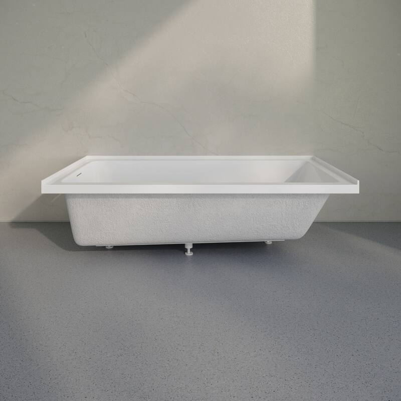 Voltaire 72 X 36 Left Drain Soaking Alcove Bathtub In Glossy White With Integrated Armrest