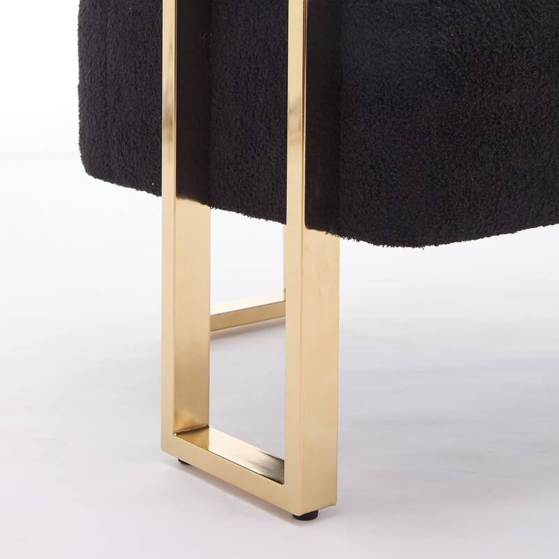 Teddy Accent Chair with Gold Metal Legs