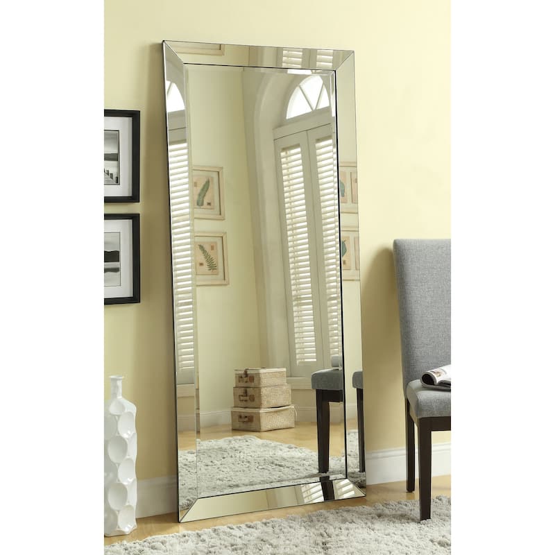 Barnett 30 x 70 Inch Full Length Floor or Wall Mirror Silver