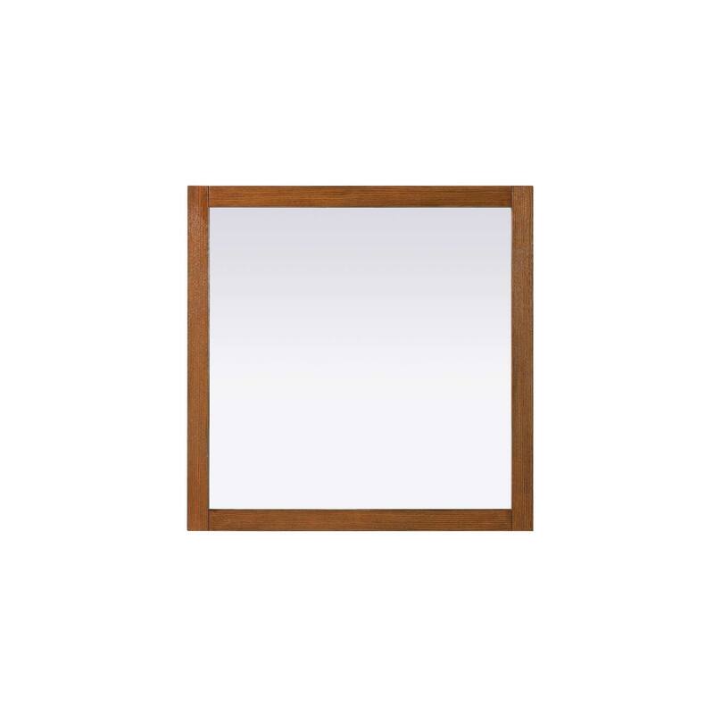 Solene Wooden Square Mirror 36 x 36 - 36" x 36" - Brandy Walnut