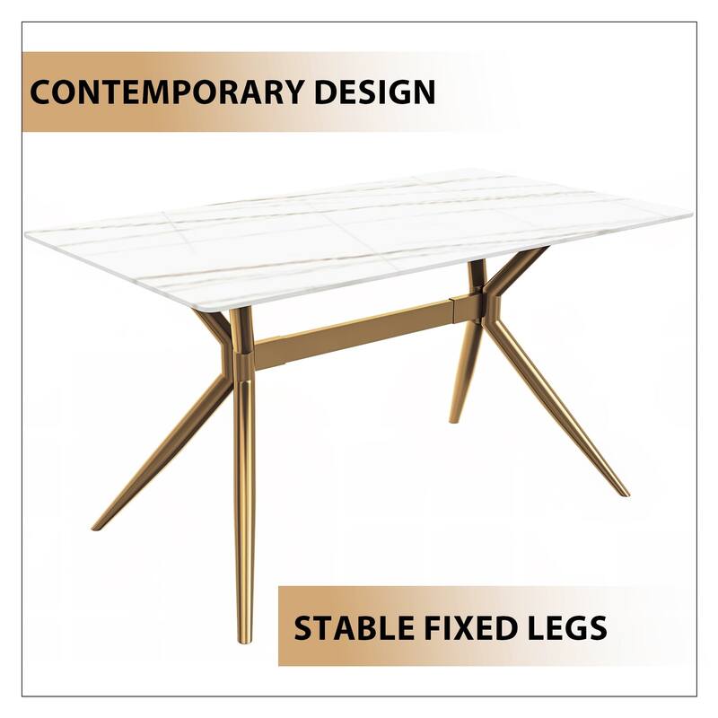 Elega Rectangular Dining Table with Sintered Stone/Glass Top