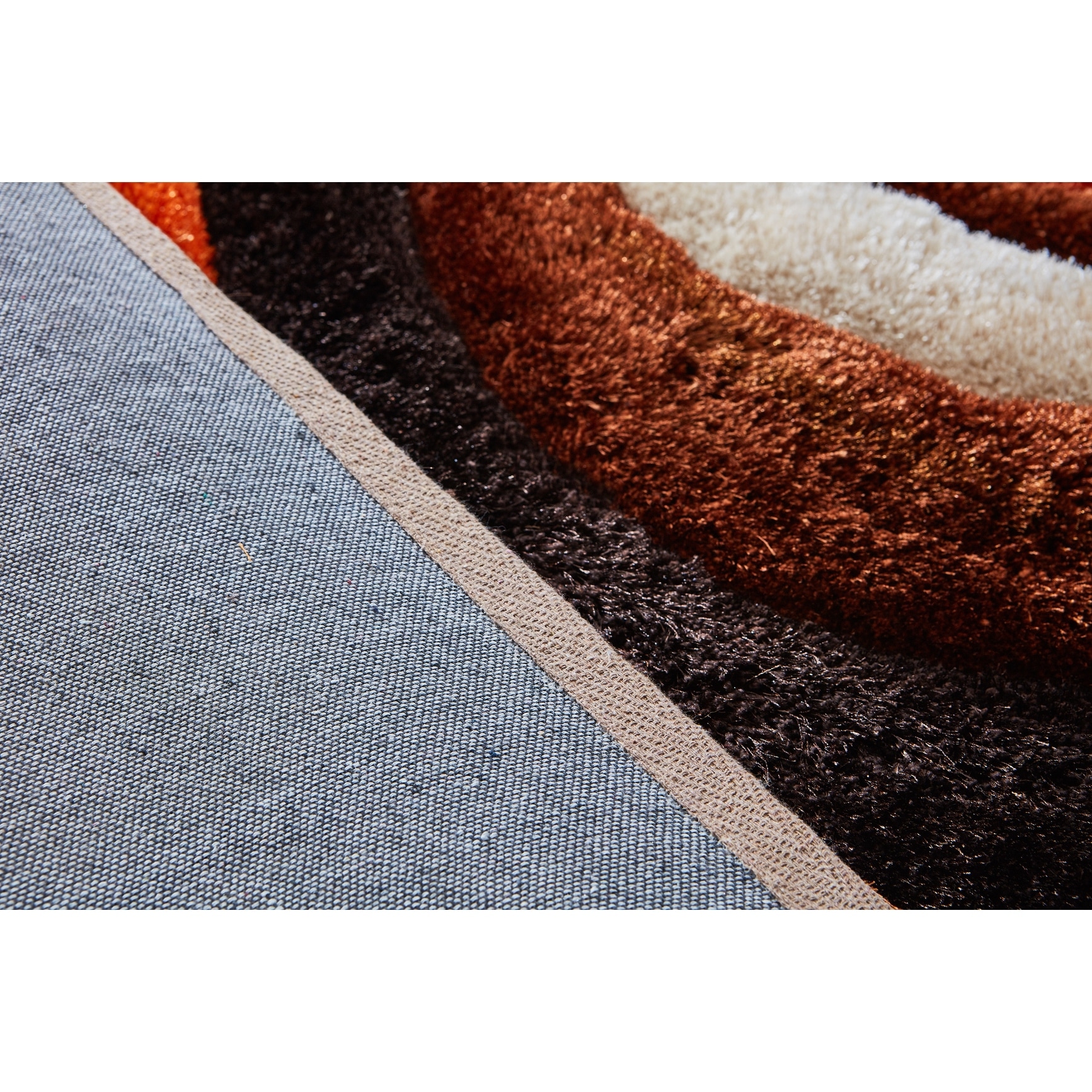 Tan Felt Rug with Brown and Orange Shapes with Orange or Grey Trim – AIDAI  design
