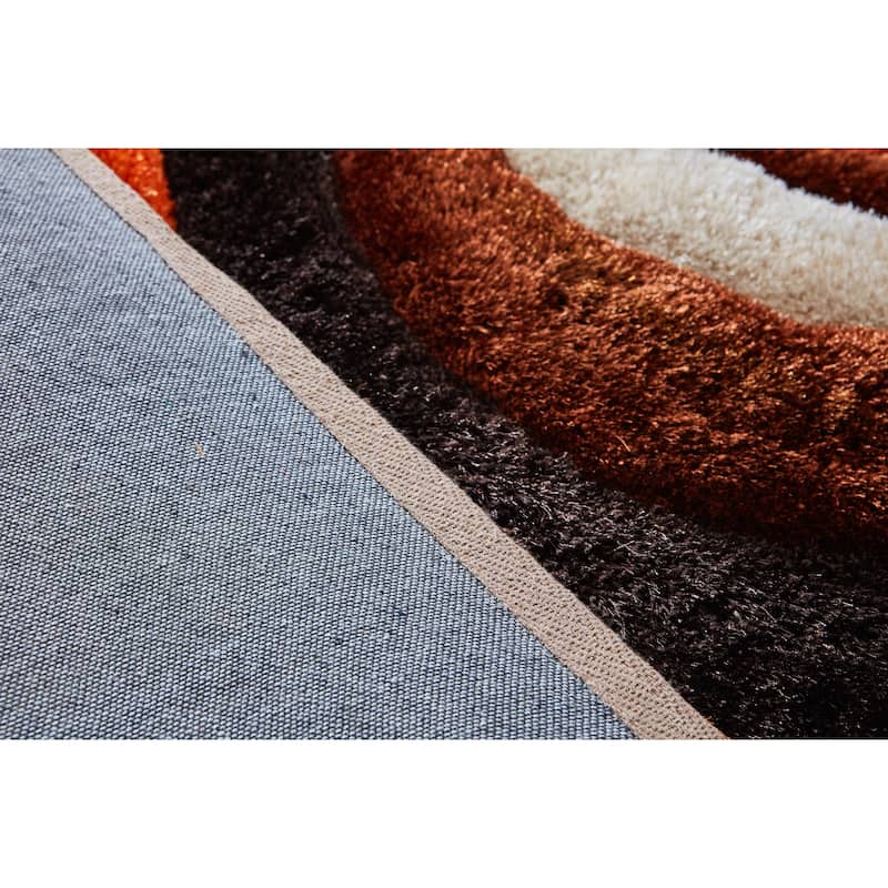 Mateos Collection Geometric Orange/Brown Area Rug