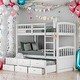 preview thumbnail 17 of 30, Twin Over Twin Bunk Bed With Trundle And Drawers for Bedroom White