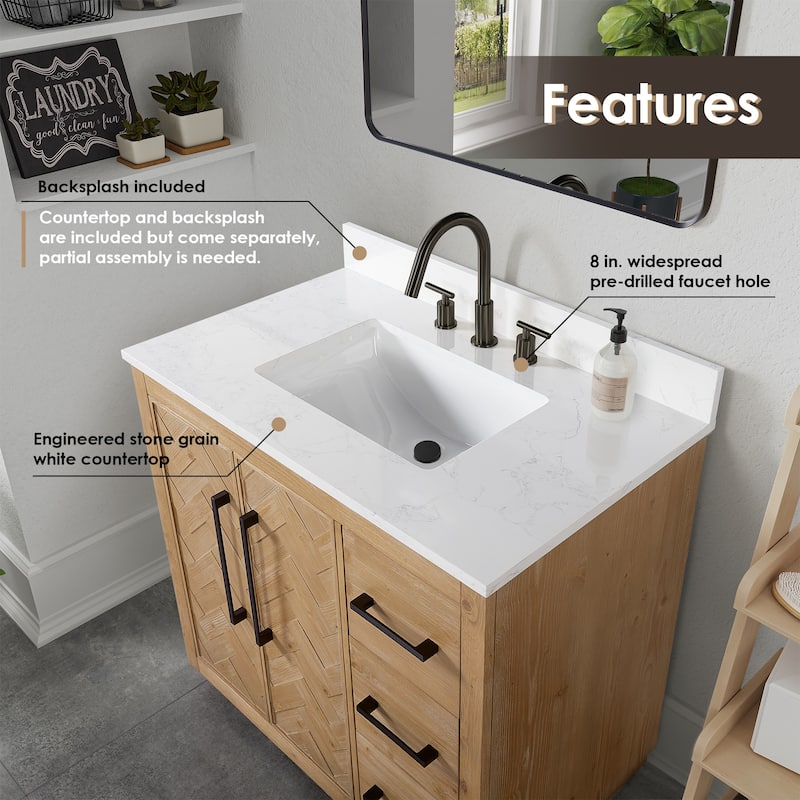 Altair Bellavia Bath Vanity in Weathered Fir no Mirror