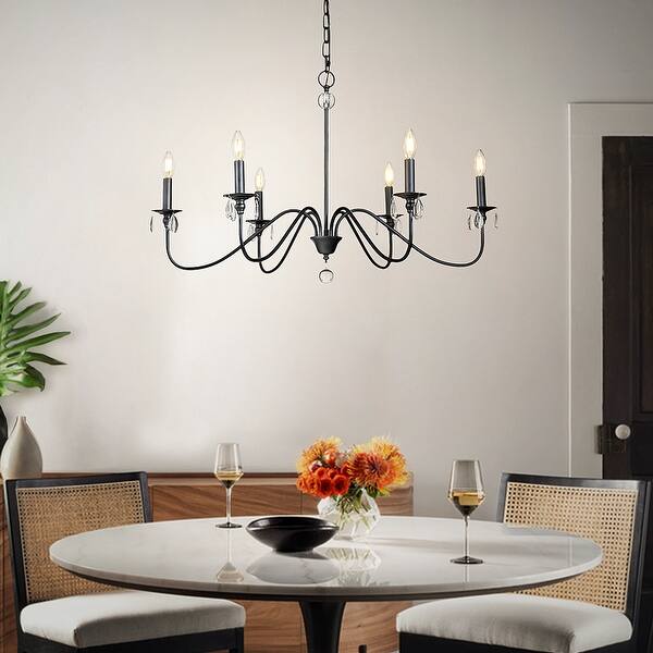 slide 2 of 7, Modern Farmhouse 6-Lights French Country Chandelier For Dining Room - 35 in.