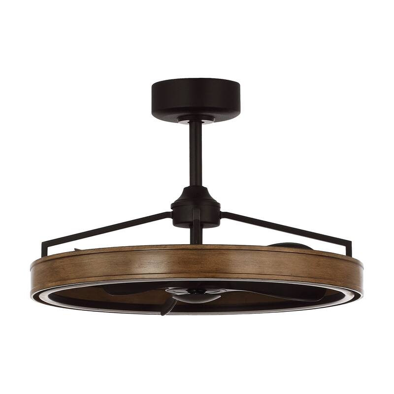 27-inch Rustic 3-Blade LED Ceiling Fan with Light and Remote