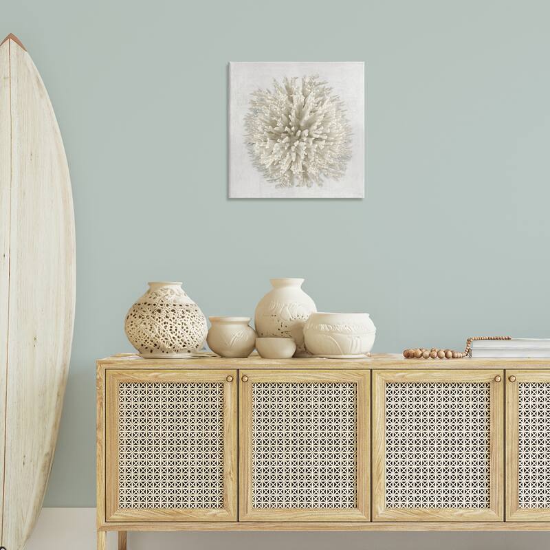 Stupell Natural Round Coral Canvas Wall Art Design By Caroline Kelly