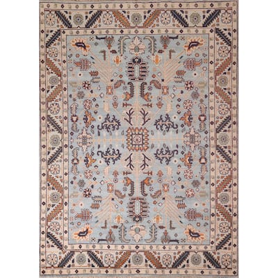 Oushak Oriental Area Rug Hand-Knotted Wool Carpet - 7'7"x 9'10"