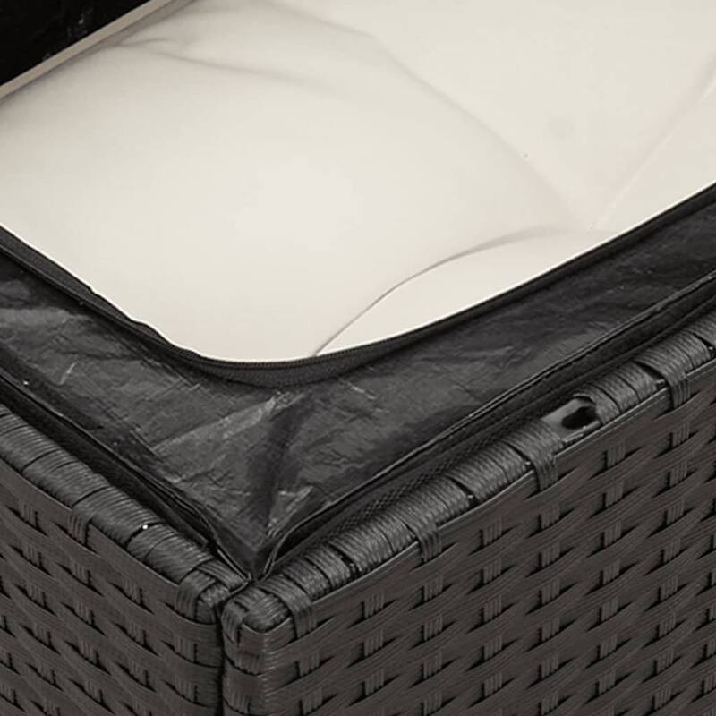 vidaXL Garden Sofa Set Black,Cream white - 24.4 x 24.4 x 27.2