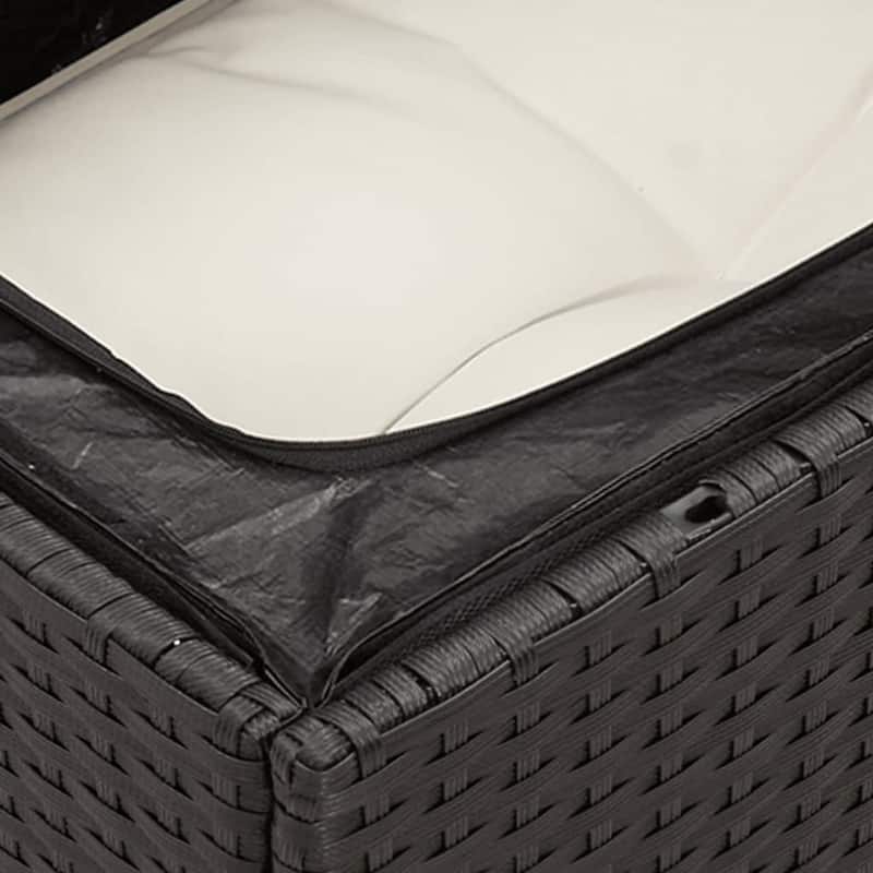 vidaXL Garden Sofa Set Black Poly Rattan