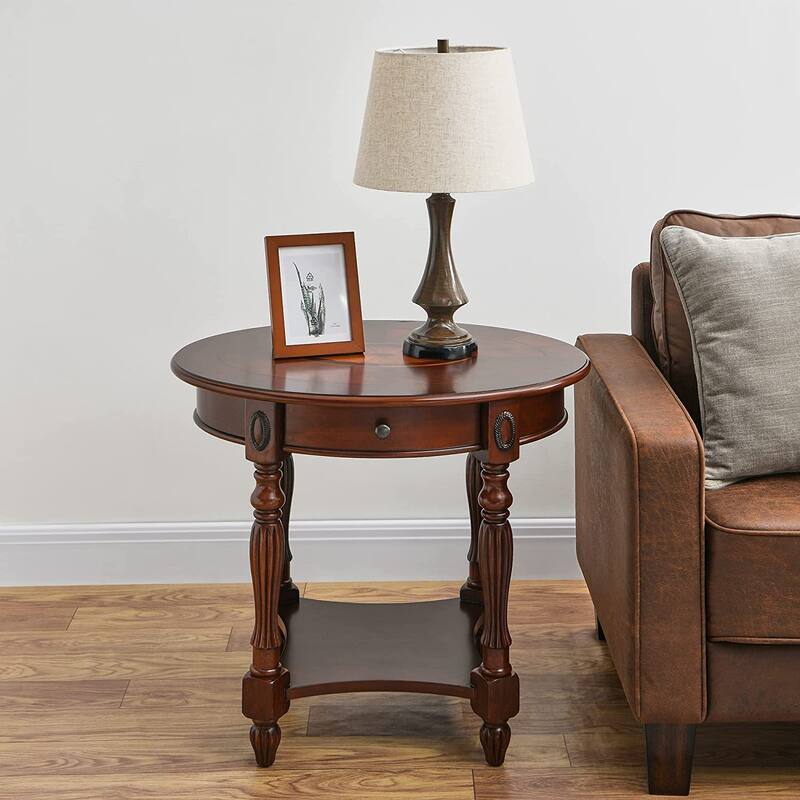 Solid Wood Coffee Table Console Table with Storage Drawer