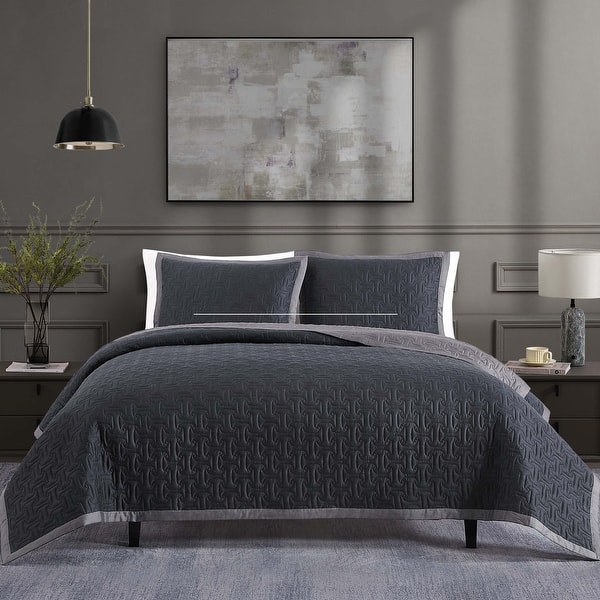 slide 2 of 43, Bebejan 100% Cotton Sateen 3 Piece Textured Quilted Coverlet Set