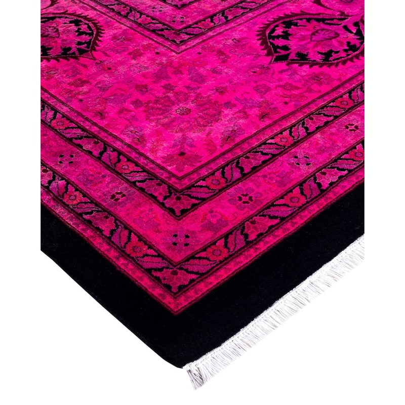 Overdyed, One-of-a-Kind Hand-Knotted Area Rug - Pink - 12' 5" x 17' 8"